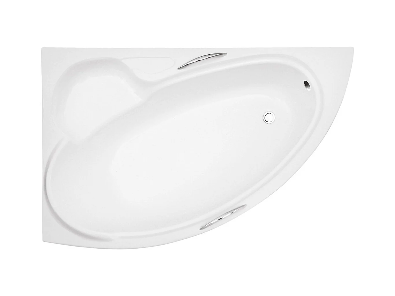 Baignoire asymétrique 150x95 Gauche BIANKA acrylique blanc + avec Tablier + Pieds + Vidage à chromé