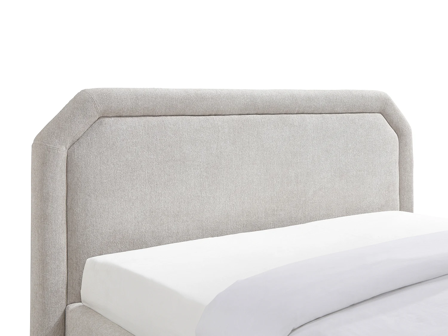 Lit avec tiroirs 140 x 190 cm - Tissu - Beige + Matelas - INASTO