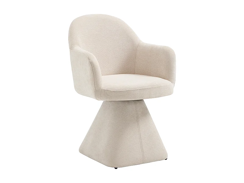 Chaise pivotante avec accoudoirs en tissu - Beige - VALYRA