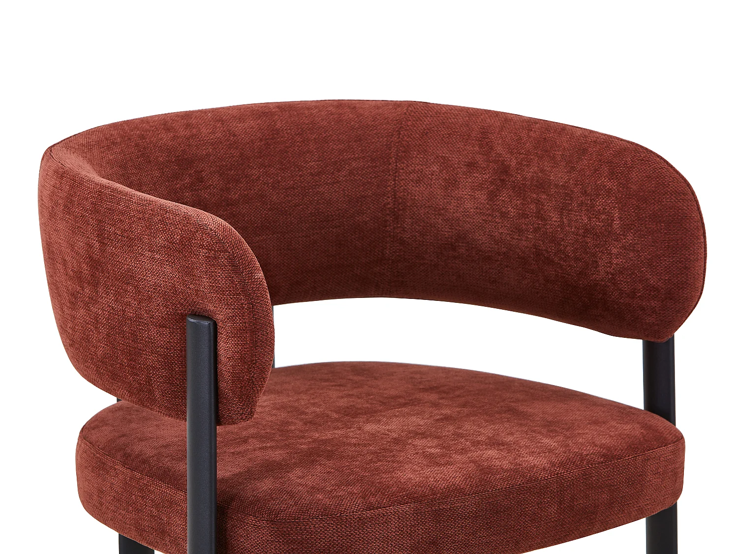 Lot de 2 chaises en tissu et métal noir - Terracotta - CIBARO