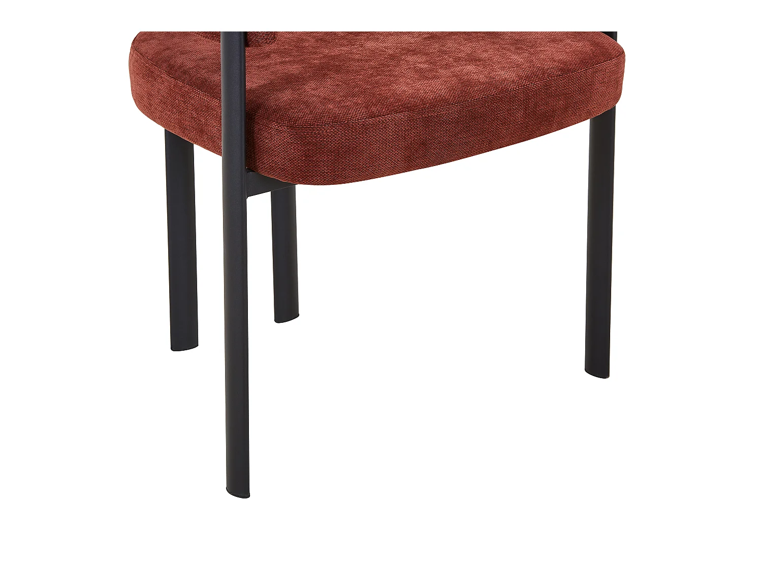 Lot de 2 chaises en tissu et métal noir - Terracotta - CIBARO