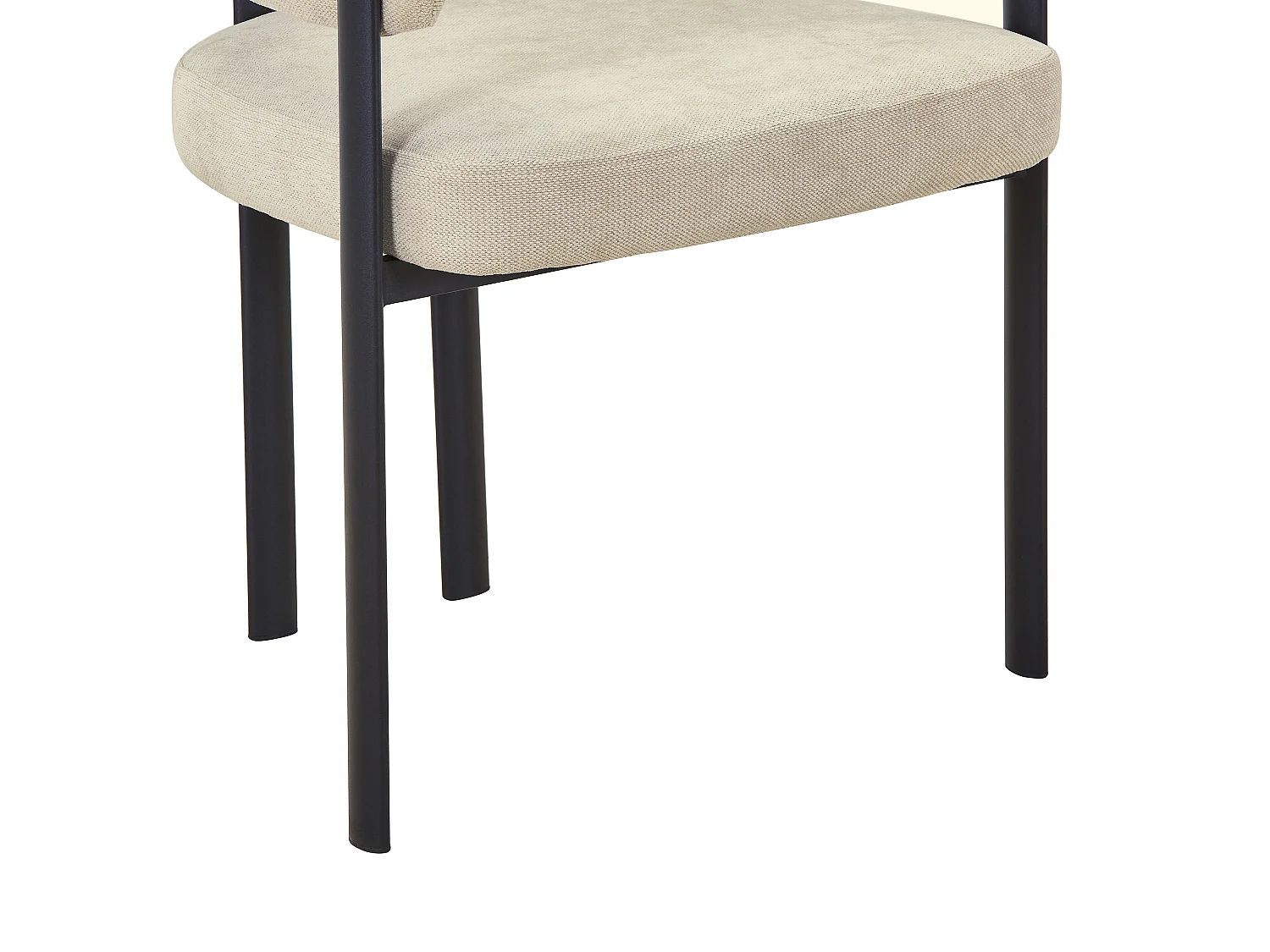 Lot de 2 chaises en tissu et métal noir - Beige - CIBARO