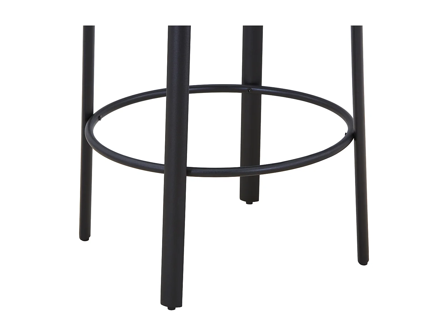 Lot de 2 tabourets en tissu texturé et métal noir - Terracotta - ASILOVA