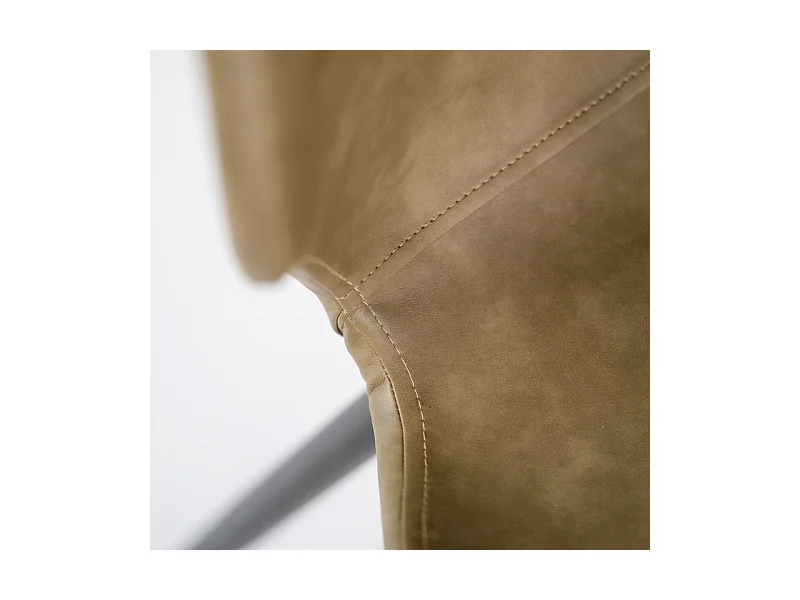 Set di 4 sedie eleganti in similpelle beige "Liam" soft touch vintage cm 45x55 83h