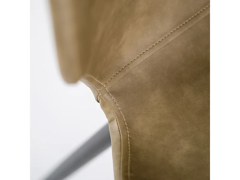 Set di 4 sedie eleganti in similpelle beige "Liam" soft touch vintage cm 45x55 83h