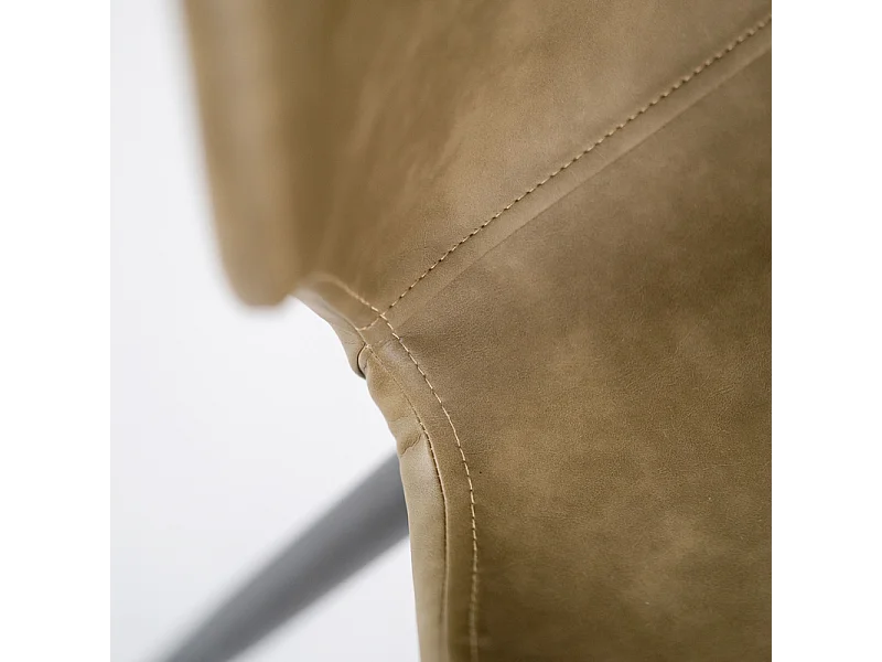 Set di 4 sedie eleganti in similpelle beige "Liam" soft touch vintage cm 45x55 83h