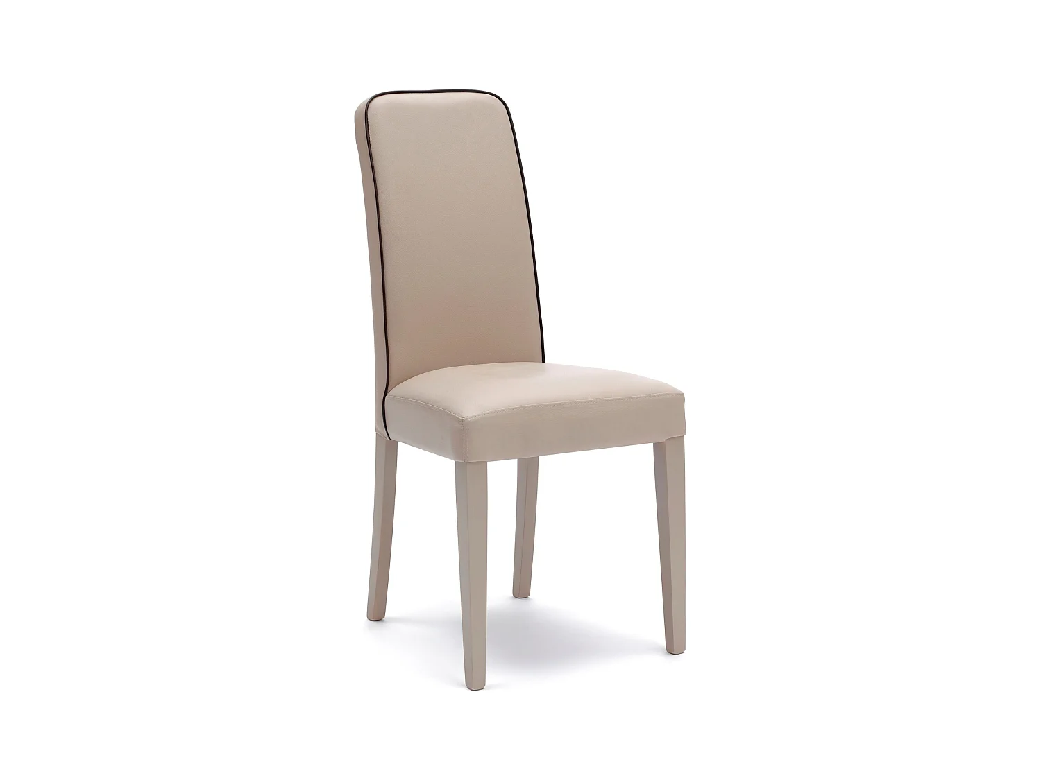 Lot de 4 chaises de salon modernes rembourrées beiges « Gardenia » en simili cuir, 46x59 cm, 99h