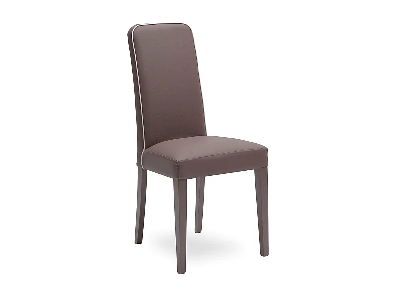 Set van 4 moderne bruine "Gardenia" gestoffeerde woonkamerstoelen in kunstleer, 46x59 cm, 99h