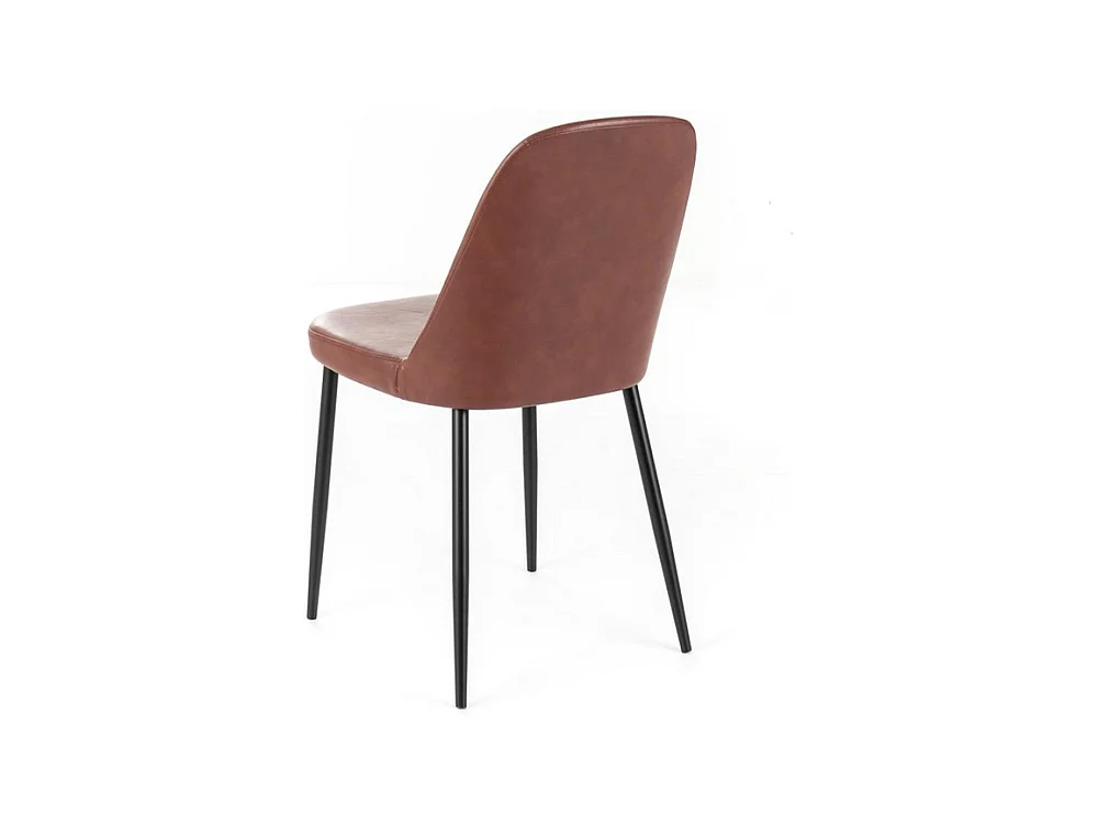 Ensemble de 4 chaises de salle à manger modernes bordeaux « Damas » recouvertes de similicuir doux au toucher