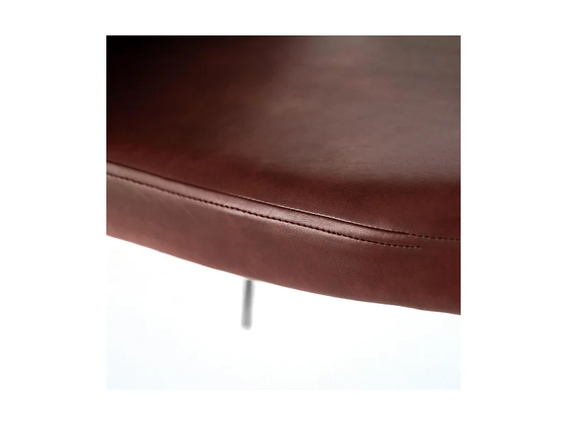 Ensemble de 4 chaises de salle à manger modernes bordeaux « Damas » recouvertes de similicuir doux au toucher