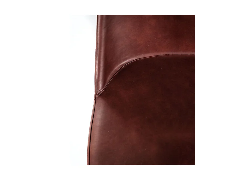 Ensemble de 4 chaises de salle à manger modernes bordeaux « Damas » recouvertes de similicuir doux au toucher