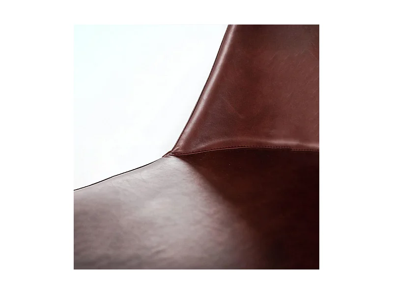 Ensemble de 4 chaises de salle à manger modernes bordeaux « Damas » recouvertes de similicuir doux au toucher