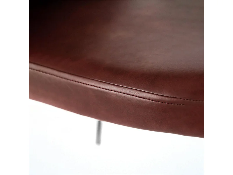 Set di 4 sedie moderne da pranzo bordeaux "Damasco" imbottite in similpelle soft touch