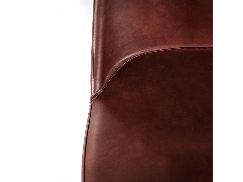 Set di 4 sedie moderne da pranzo bordeaux "Damasco" imbottite in similpelle soft touch