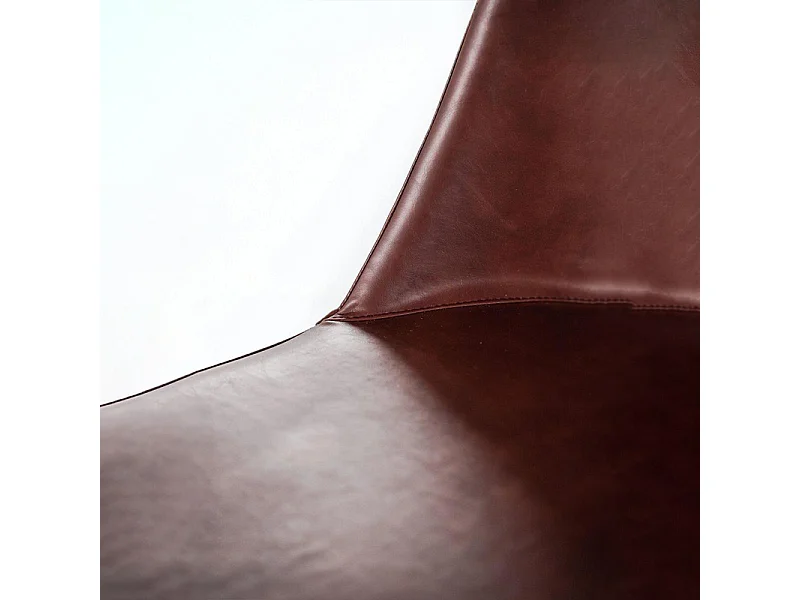 Set di 4 sedie moderne da pranzo bordeaux "Damasco" imbottite in similpelle soft touch