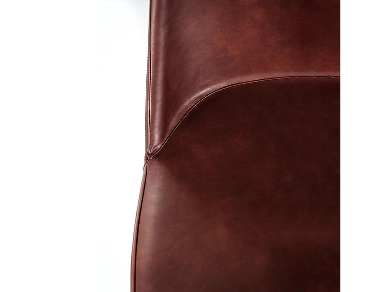 Zestaw 4 nowoczesnych bordowych krzeseł do jadalni „Damascus” obitych miękką w dotyku skórą ekologiczną