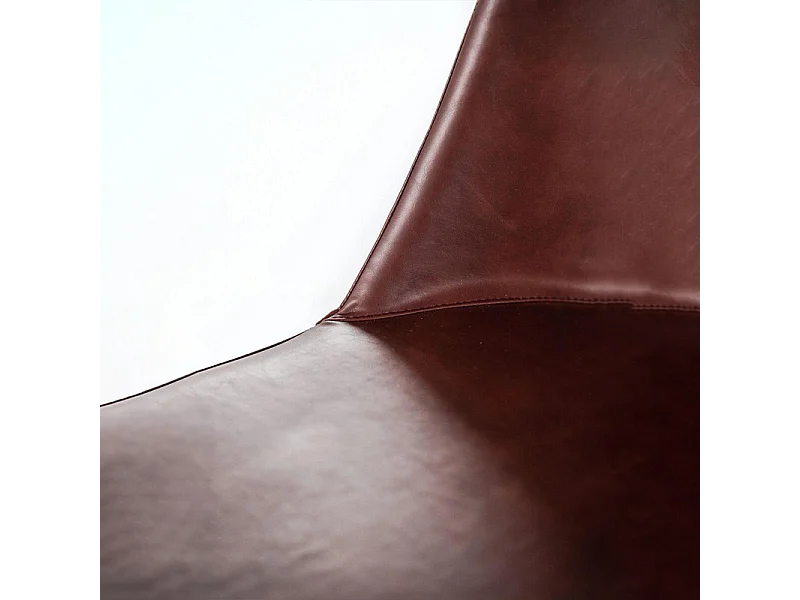 Zestaw 4 nowoczesnych bordowych krzeseł do jadalni „Damascus” obitych miękką w dotyku skórą ekologiczną