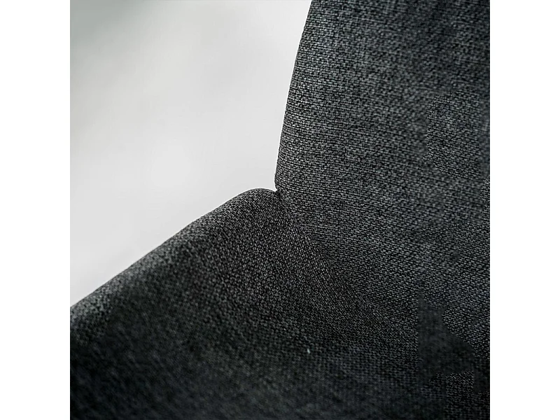 Set di 4 sedie da pranzo in tessuto grigio scuro "Sami" con gambe in metallo verniciato eleganti moderne