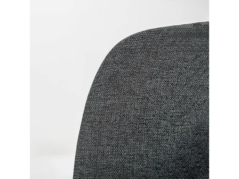 Set di 4 sedie da pranzo in tessuto grigio scuro "Sami" con gambe in metallo verniciato eleganti moderne