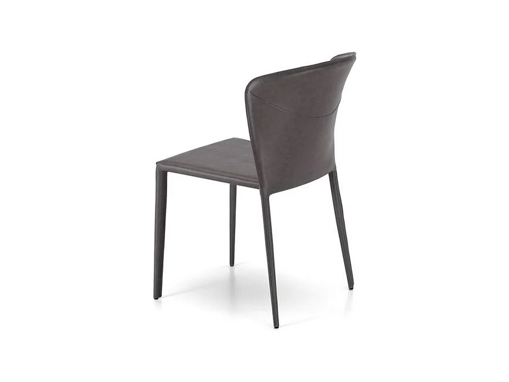 Set di 4 sedie moderne in similcuoio grigio scuro "Glicine" da soggiorno eleganti cm 56x49 82h