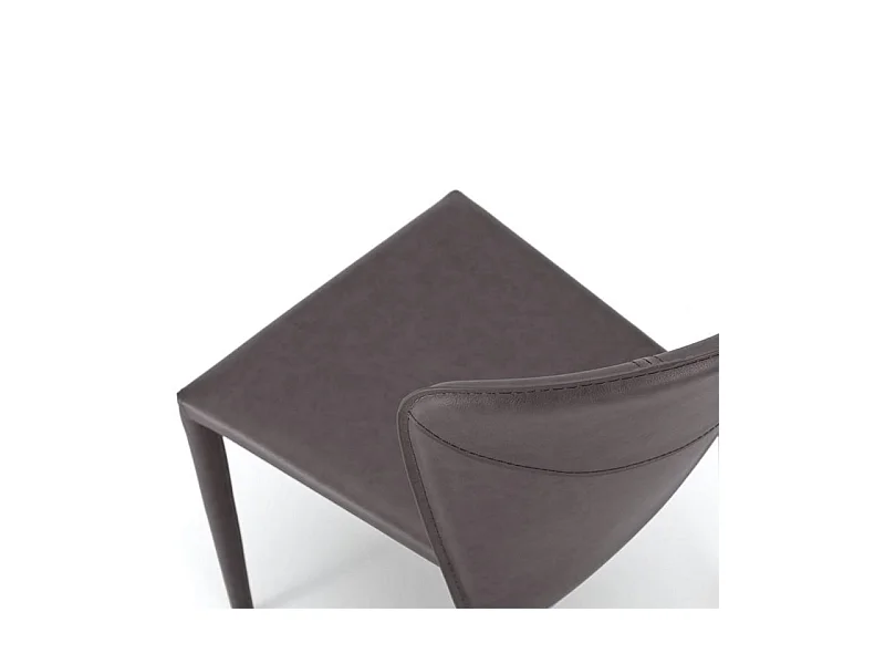 Set di 4 sedie moderne in similcuoio grigio scuro "Glicine" da soggiorno eleganti cm 56x49 82h