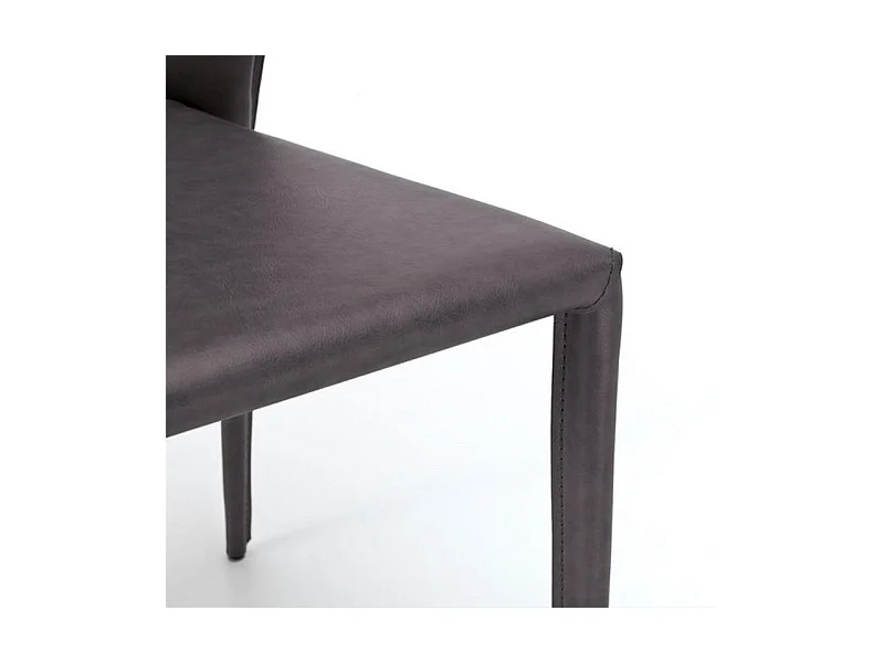 Set di 4 sedie moderne in similcuoio grigio scuro "Glicine" da soggiorno eleganti cm 56x49 82h