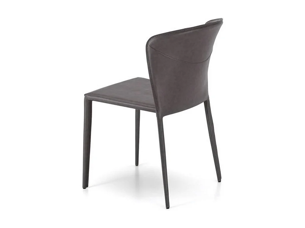 Set di 4 sedie moderne in similcuoio grigio scuro "Glicine" da soggiorno eleganti cm 56x49 82h