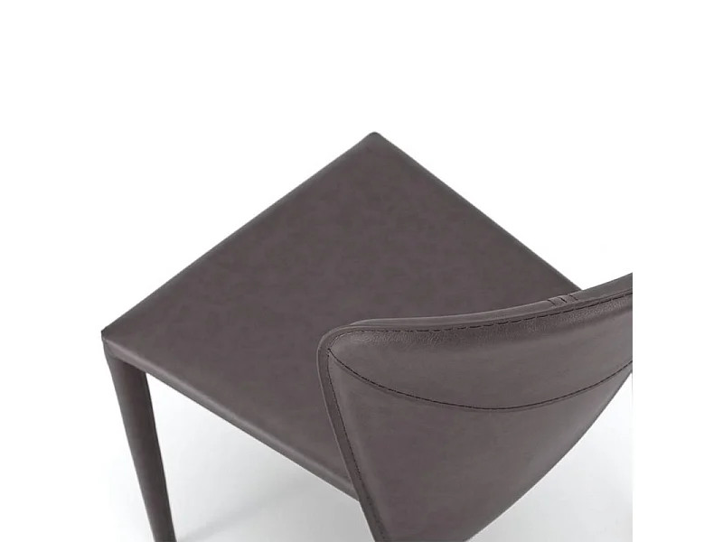 Set di 4 sedie moderne in similcuoio grigio scuro "Glicine" da soggiorno eleganti cm 56x49 82h