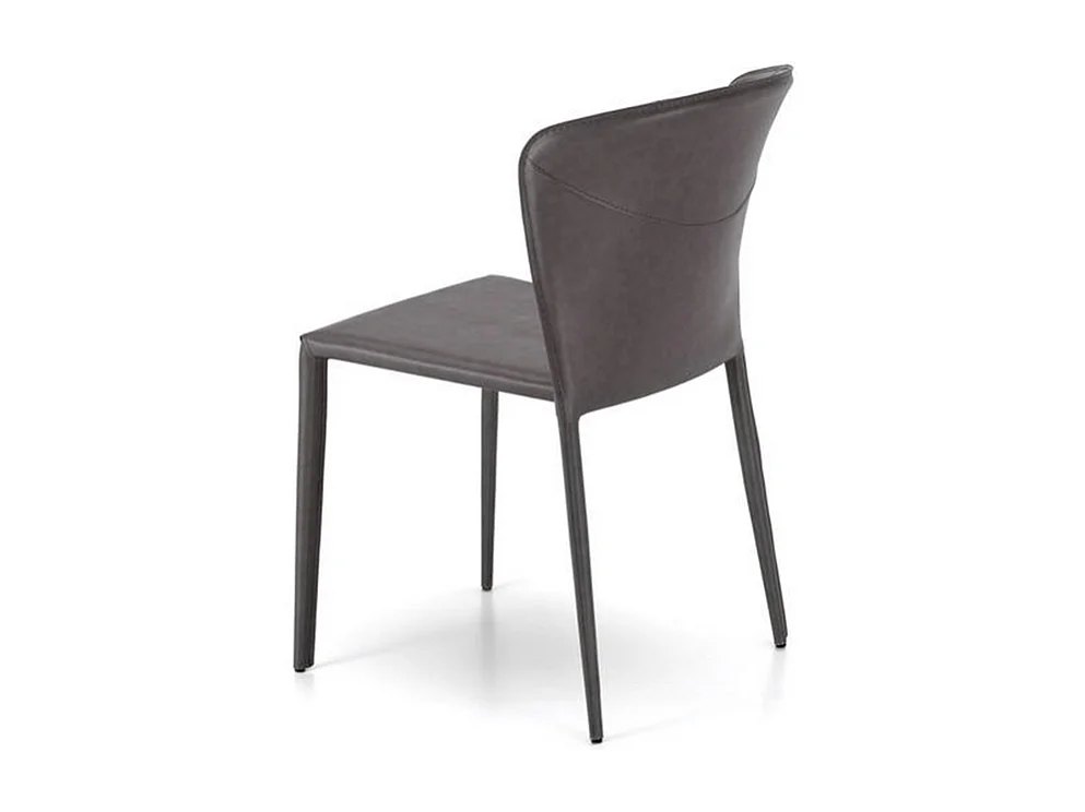 Set di 4 sedie moderne in similcuoio grigio scuro "Glicine" da soggiorno eleganti cm 56x49 82h