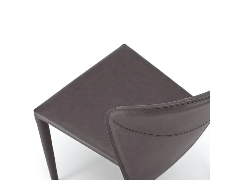 Set di 4 sedie moderne in similcuoio grigio scuro "Glicine" da soggiorno eleganti cm 56x49 82h