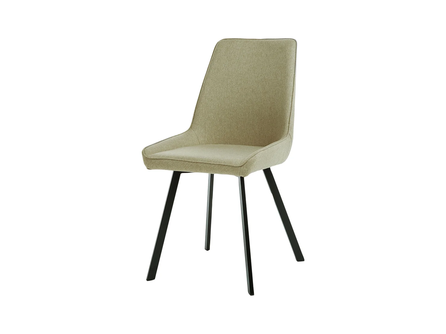Set di 4 sedie moderne in tessuto beige da soggiorno "Woody" con gambe in metallo cm 46x57 80h