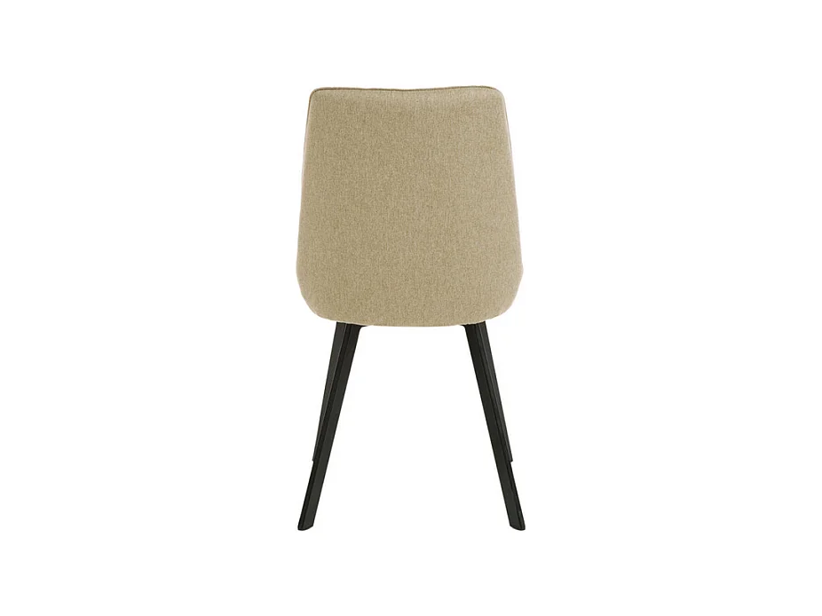 Set di 4 sedie moderne in tessuto beige da soggiorno "Woody" con gambe in metallo cm 46x57 80h