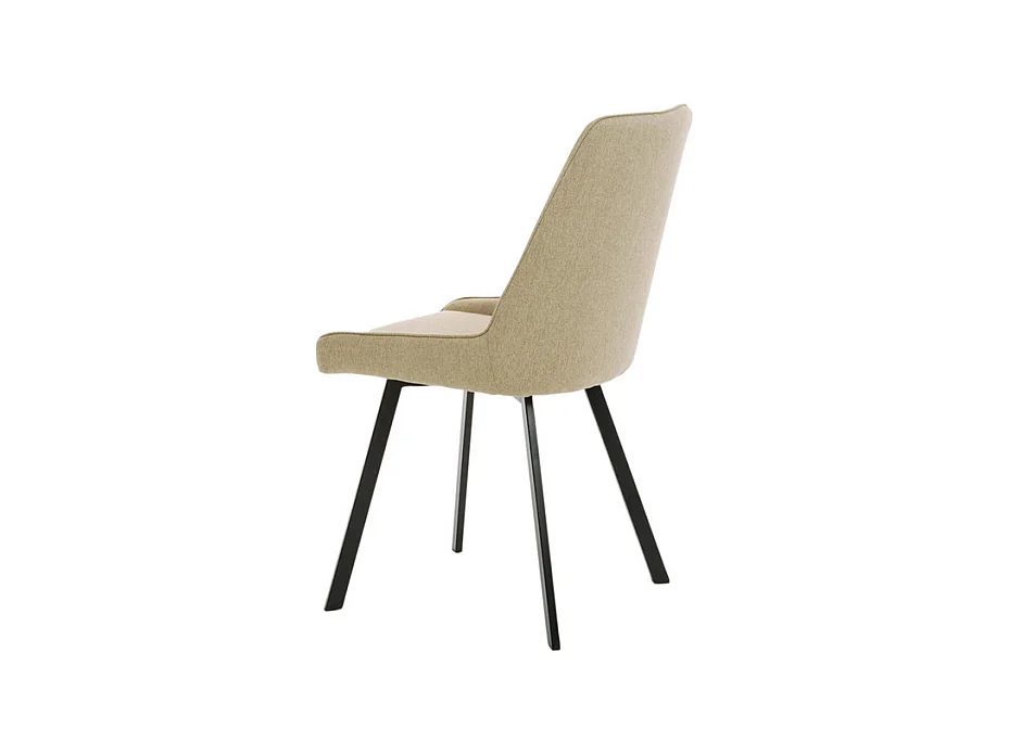 Set di 4 sedie moderne in tessuto beige da soggiorno "Woody" con gambe in metallo cm 46x57 80h
