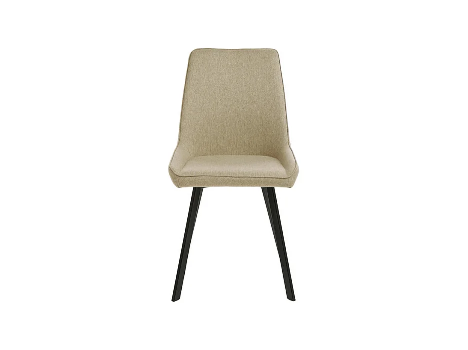 Set di 4 sedie moderne in tessuto beige da soggiorno "Woody" con gambe in metallo cm 46x57 80h