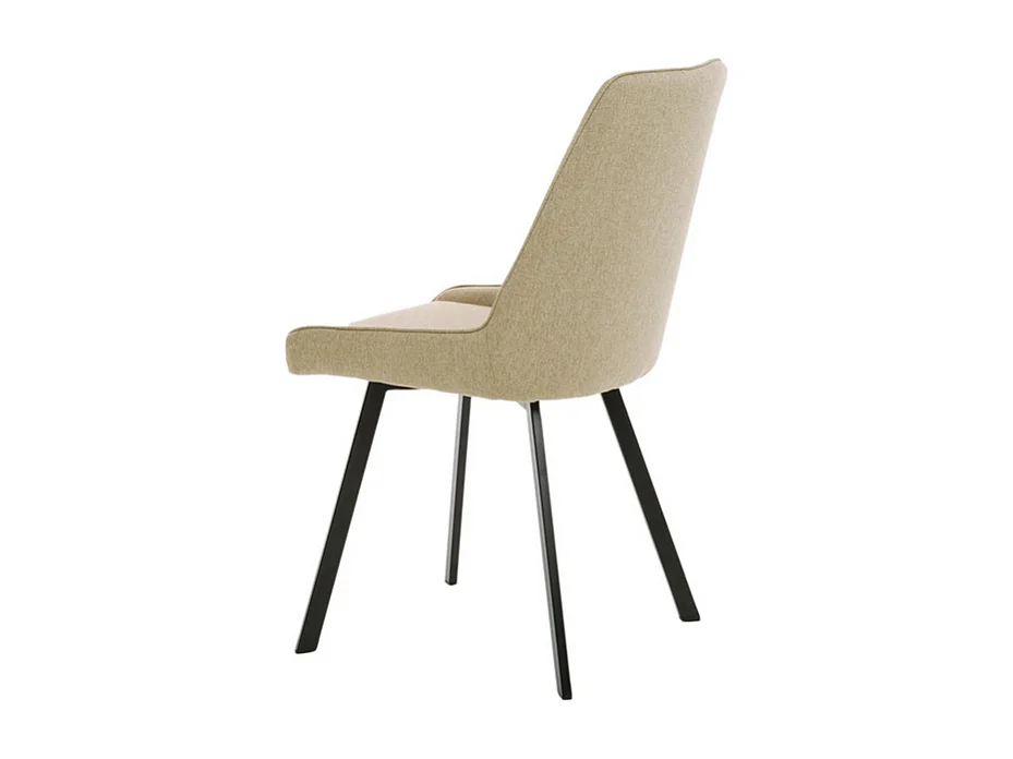 Set di 4 sedie moderne in tessuto beige da soggiorno "Woody" con gambe in metallo cm 46x57 80h