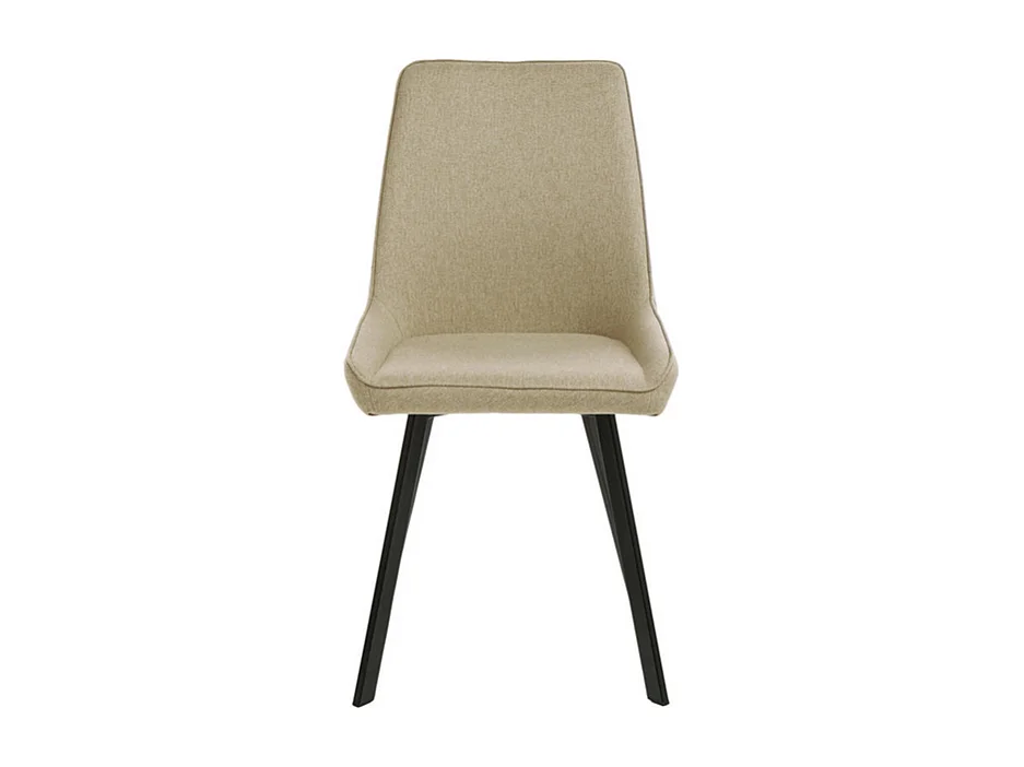 Set di 4 sedie moderne in tessuto beige da soggiorno "Woody" con gambe in metallo cm 46x57 80h