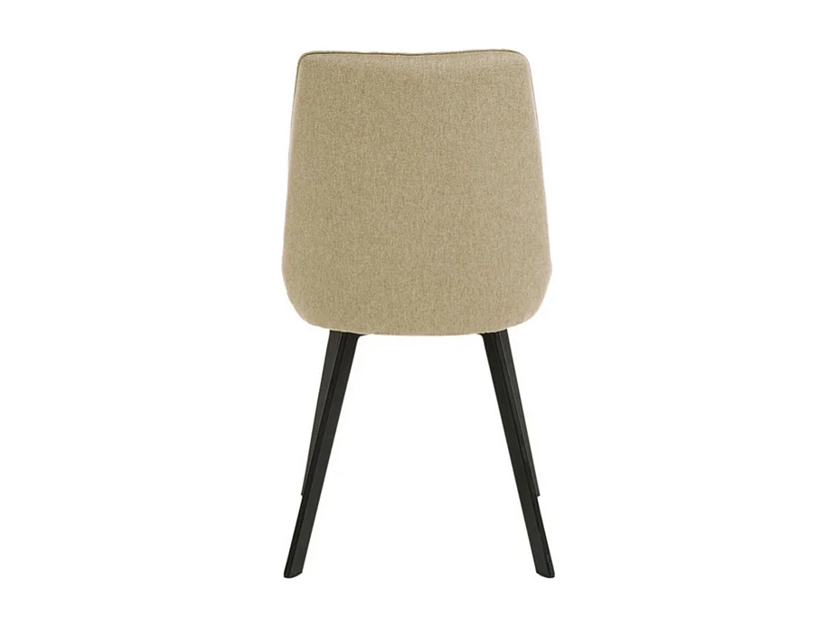 Set di 4 sedie moderne in tessuto beige da soggiorno "Woody" con gambe in metallo cm 46x57 80h