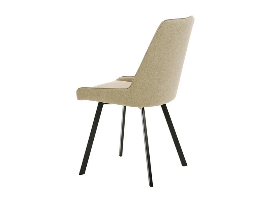 Set di 4 sedie moderne in tessuto beige da soggiorno "Woody" con gambe in metallo cm 46x57 80h