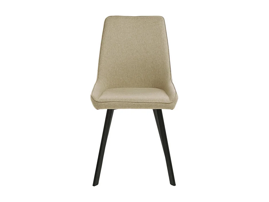 Set di 4 sedie moderne in tessuto beige da soggiorno "Woody" con gambe in metallo cm 46x57 80h