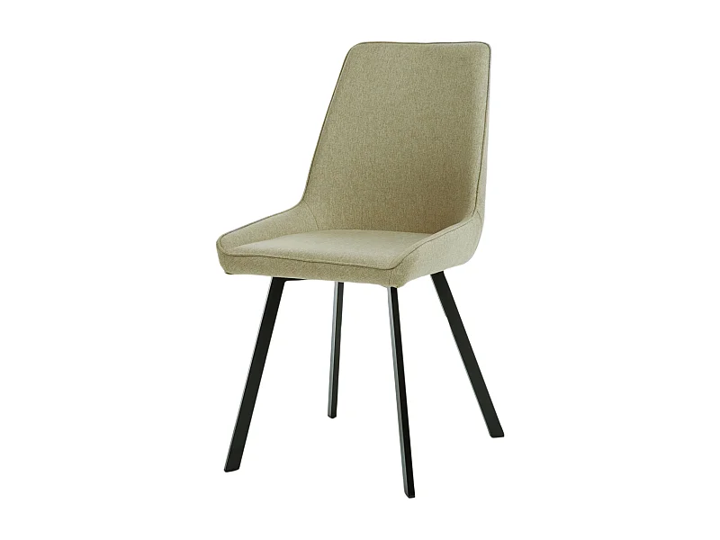 Conjunto de 4 cadeiras de sala modernas em tecido bege "Woody" com pés em metal 46x57 cm 80h