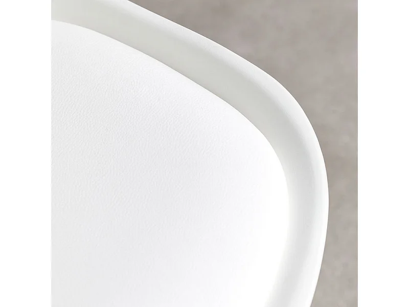 Lot de 2 chaises rembourrées en similicuir blanc fauteuils "Stilezze" avec pieds en bois cm 52x48,5 82h