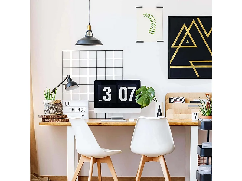 Lot de 2 chaises rembourrées en similicuir blanc fauteuils "Stilezze" avec pieds en bois cm 52x48,5 82h