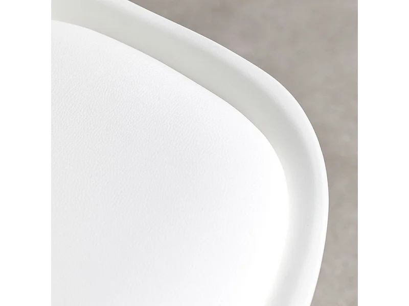 Set mit 2 weißen Kunstleder-Polsterstühlen "Stilezze" mit Holzbeinen cm 52x48,5 82h