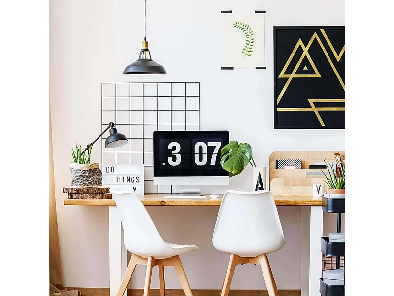 Set mit 2 weißen Kunstleder-Polsterstühlen "Stilezze" mit Holzbeinen cm 52x48,5 82h