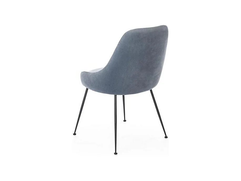 Sedia moderna imbottita "Alyssa" effetto velluto grigio acqua cm 49,5x48,5 80h