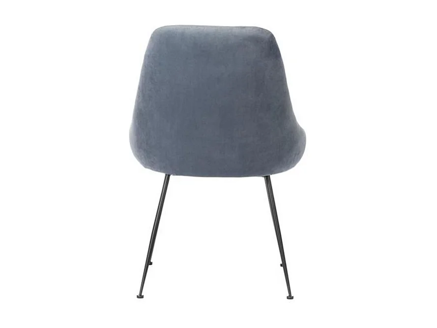 Sedia moderna imbottita "Alyssa" effetto velluto grigio acqua cm 49,5x48,5 80h