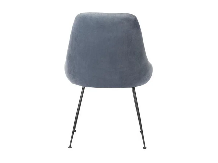 Sedia moderna imbottita "Alyssa" effetto velluto grigio acqua cm 49,5x48,5 80h