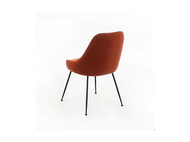 Sedia moderna imbottita "Alyssa" effetto velluto arancione cm 49,5x48,5 80h