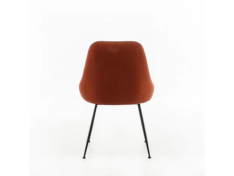 Sedia moderna imbottita "Alyssa" effetto velluto arancione cm 49,5x48,5 80h