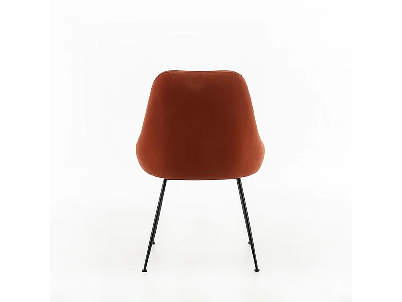 Sedia moderna imbottita "Alyssa" effetto velluto arancione cm 49,5x48,5 80h